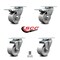 Service Caster 3 Inch Semi Steel Wheel Swivel Top Plate Caster Total Lock Brakes SCC, 2PK SCC-TTL20S315-SSR-2-S-2 - alternate 2
